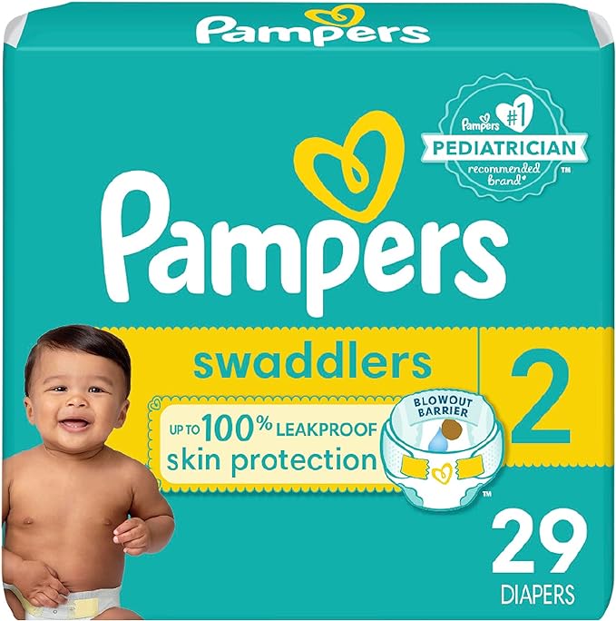 Pampers Swaddlers Diapers Newborn - Size 0, 31 Count, Ultra Soft Disposable Baby Diapers