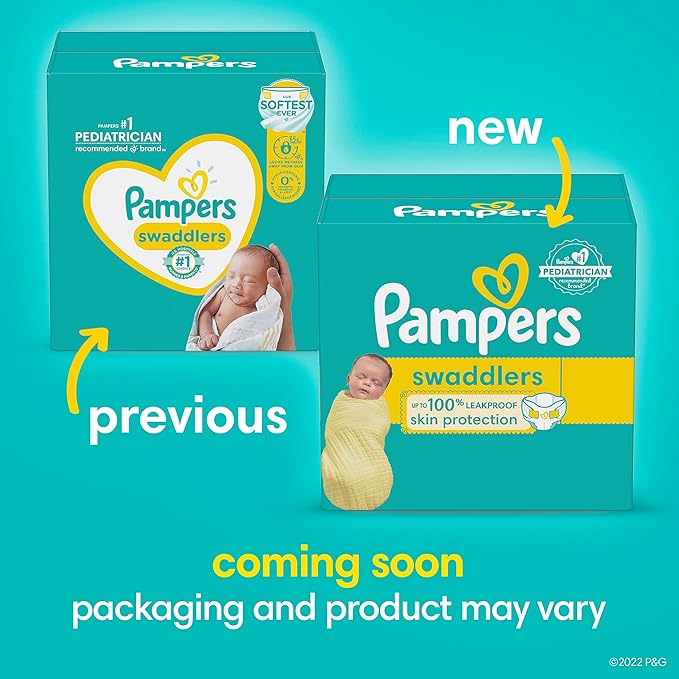 Pampers Swaddlers Diapers Newborn - Size 0, 31 Count, Ultra Soft Disposable Baby Diapers