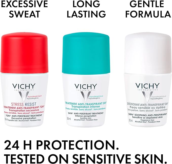 Vichy 48 Hour Anti-Perspirant Treatment Roll-On for Sensitive Skin, 50 ml